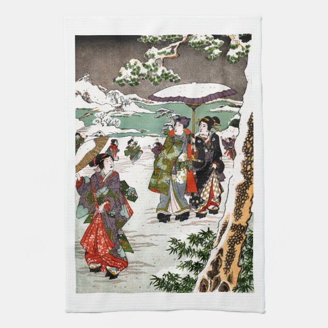 Japanese Snowscape Towel (Vertical)