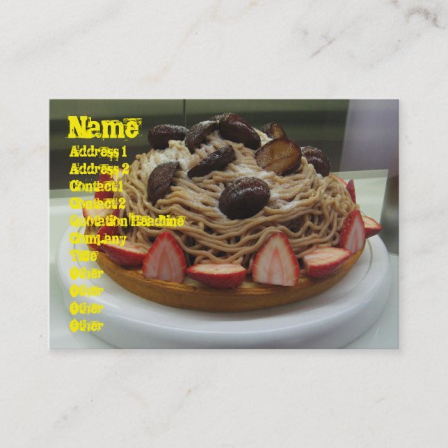 Japanese Spaghetti & Strawberry Cake Business Card (Front)