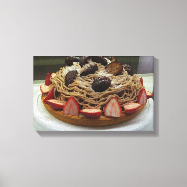 Japanese Spaghetti & Strawberry Cake Canvas Print (Front)