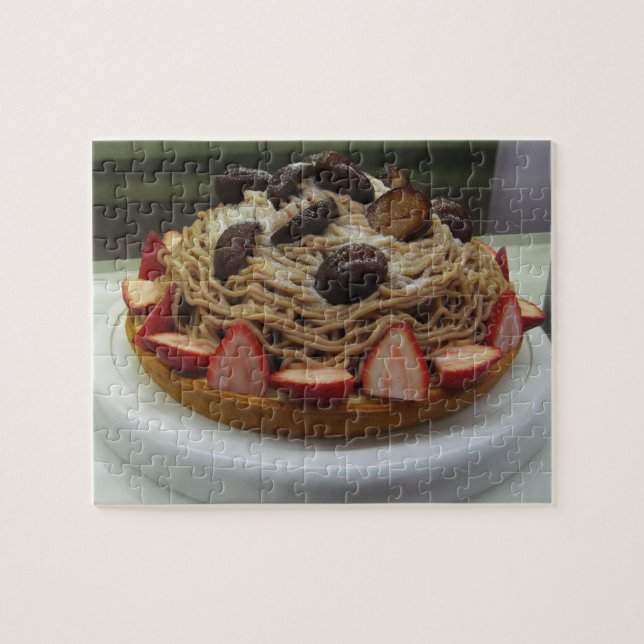 Japanese Spaghetti & Strawberry Cake Jigsaw Puzzle (Horizontal)