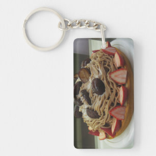 Japanese Spaghetti & Strawberry Cake Keychain