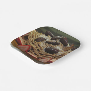 Japanese Spaghetti & Strawberry Cake Paper Plates