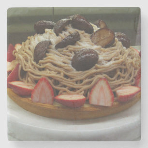 Japanese Spaghetti & Strawberry Cake Stone Coaster