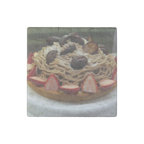 Japanese Spaghetti  Strawberry Cake Stone Magnet