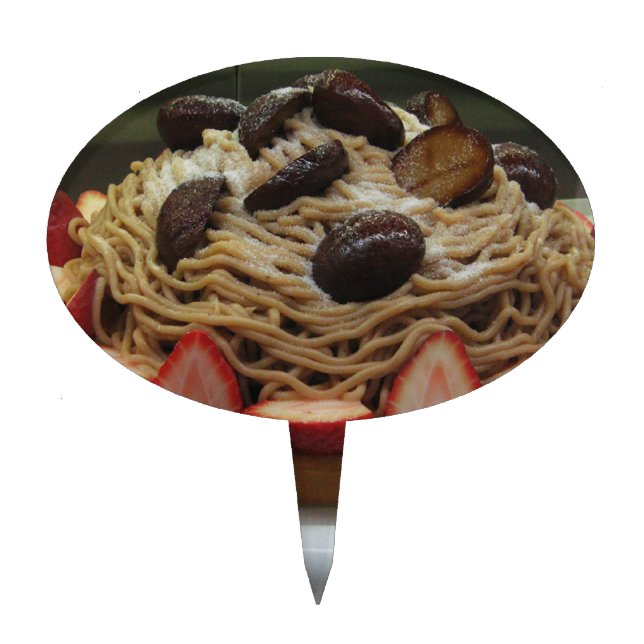 Japanese Spaghetti & Strawberry Cake Topper (Front)