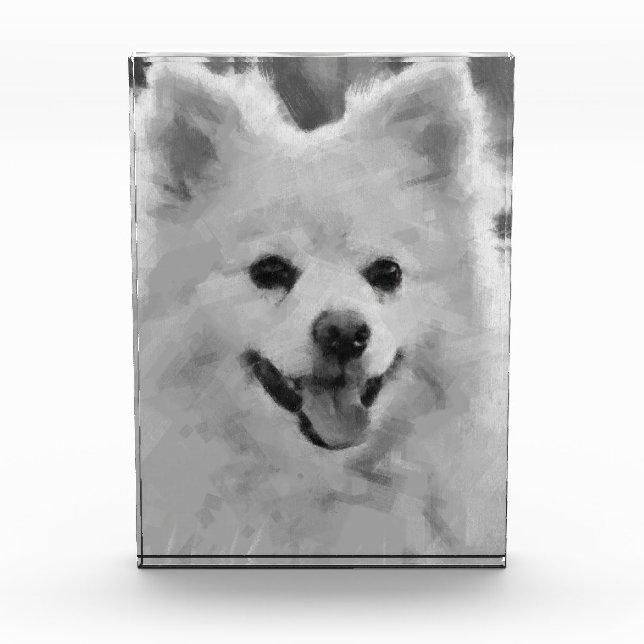 Japanese Spitz Acrylic Award (Front)