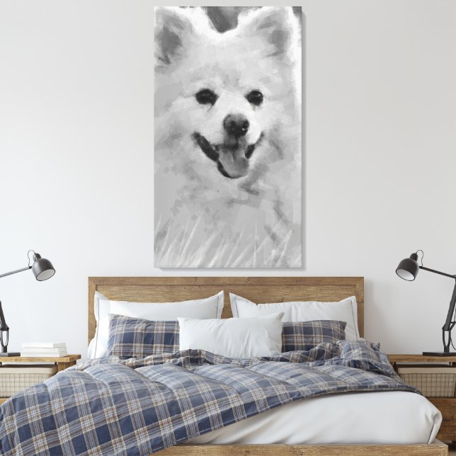 Japanese Spitz Canvas Print (Insitu(Bedroom))