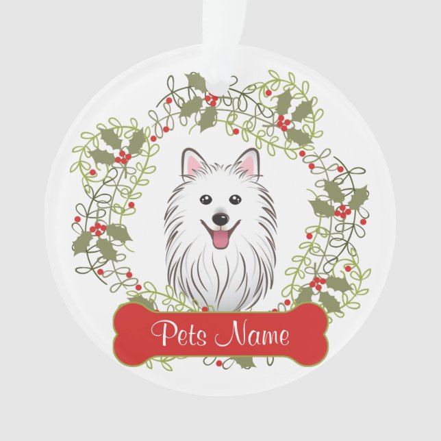 Japanese Spitz Customizable Ornament (Front)
