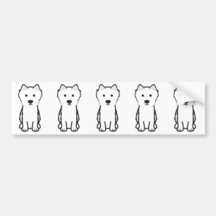 Japanese Spitz Dog Cartoon Bumper Sticker