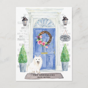 Japanese Spitz Moving Announcement Postcard