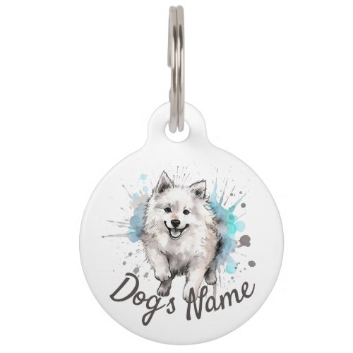 Japanese Spitz puppy Pet ID Tag