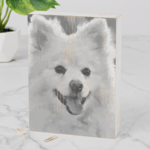 Japanese Spitz Wooden Box Sign