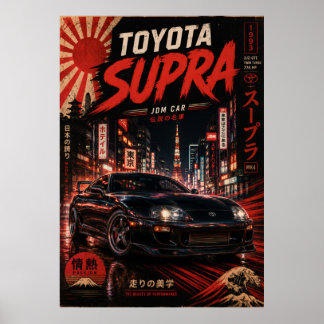 Japanese Sports Car Vintage Poster | Mount Fuji Wa