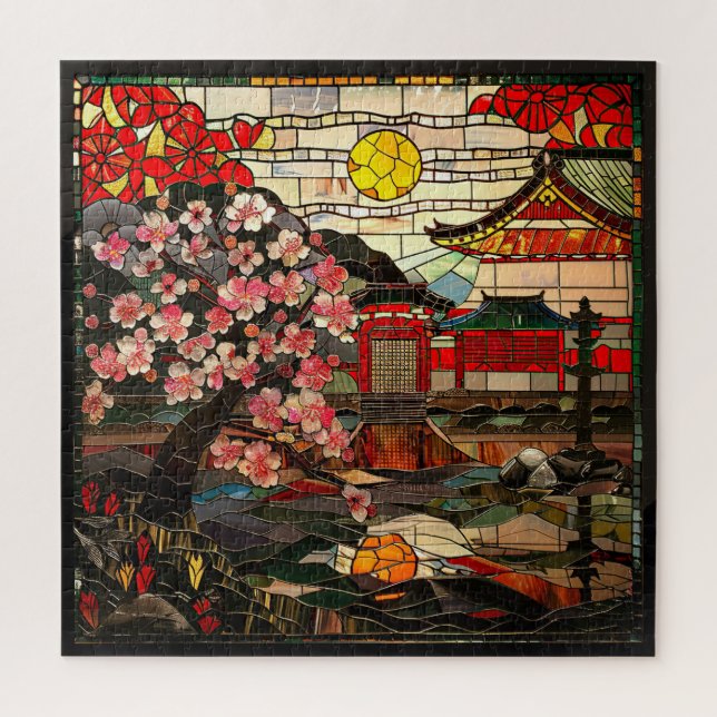 Japanese Stained Glass Art Puzzle (Vertical)