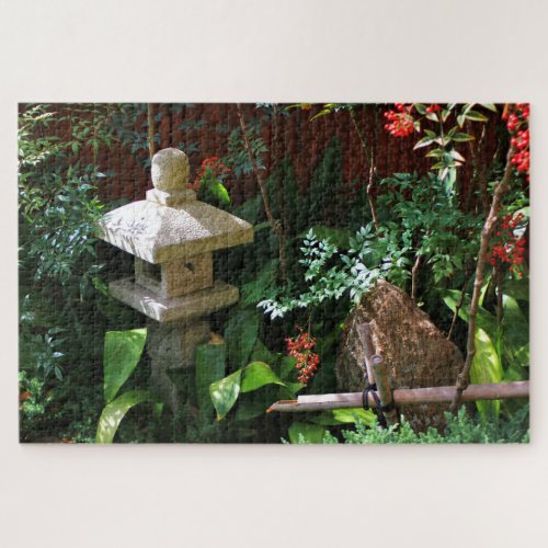 Japanese stone lantern and deer scarer jigsaw puzzle