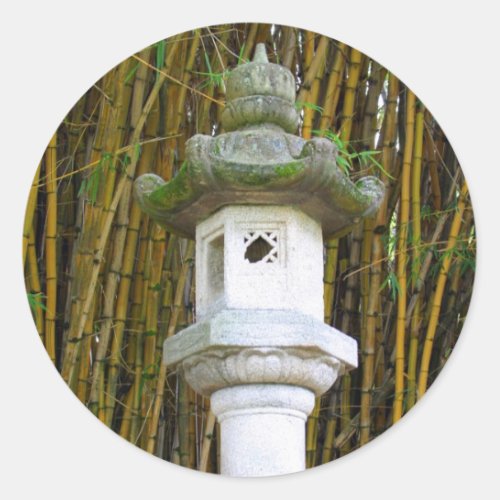 Japanese Stone Lantern in Hilo Hawaii Classic Round Sticker
