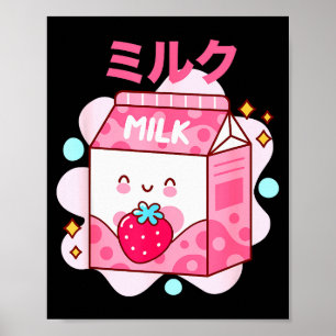 Japanese Strawberry Milk - Nk Strawberry Milk Shak Poster