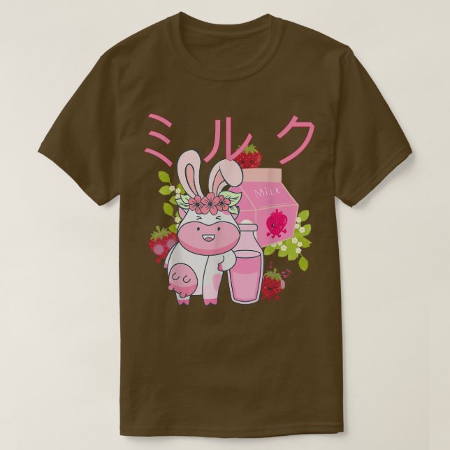 Japanese Strawberry Milk Pop Art Design  T-Shirt (Design Front)