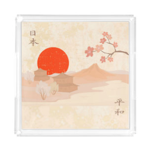 Japanese Style Art   Acrylic Tray
