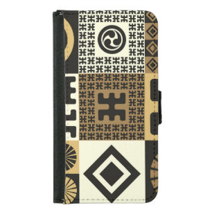 Japanese style, black gold seamless patterns. samsung galaxy s5 wallet case