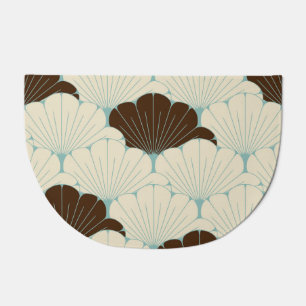 Japanese Style Blue Foliage Tile Doormat