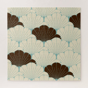 Japanese Style Blue Foliage Tile Jigsaw Puzzle