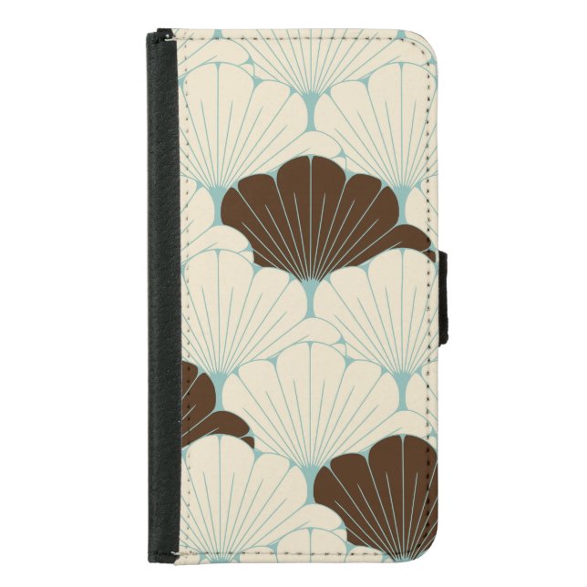 Japanese Style Blue Foliage Tile Samsung Galaxy Wallet Case (Front)