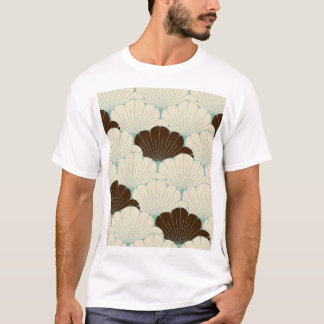Japanese Style Blue Foliage Tile T-Shirt