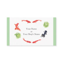 Japanese-style business card with a watercolor pai