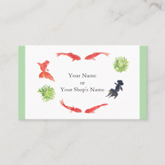 Japanese-style business card with a watercolor pai