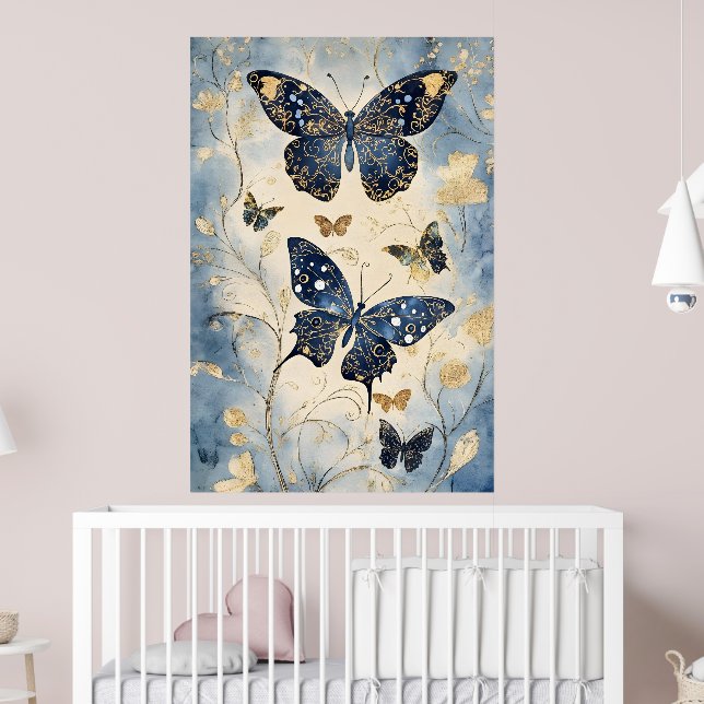 Japanese-style butterflies, poster (Nursery 2)