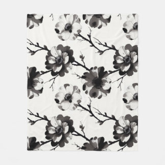 Japanese-style camellias fleece blanket
