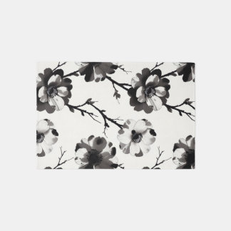 Japanese-style camellias rug