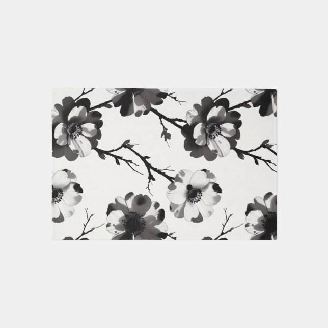 Japanese-style camellias rug (Front)