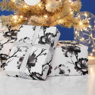 Japanese-style camellias wrapping paper