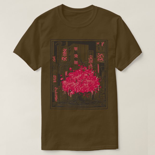 Japanese Style Cherry Blossom Sakura Japan T-Shirt (Design Front)
