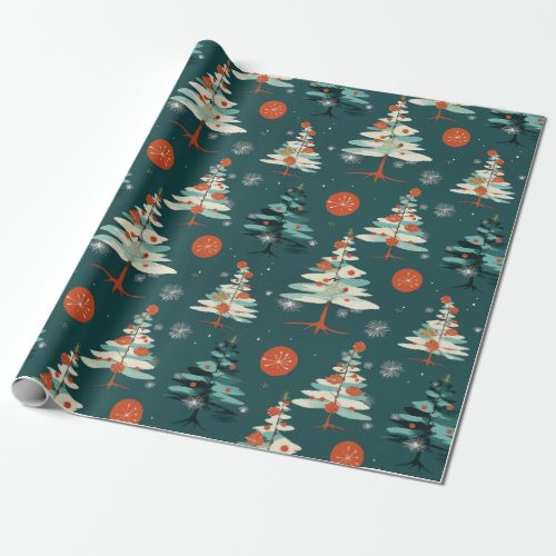 Japanese style Christmas tree and sloppy stroke Wrapping Paper