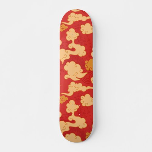 Japanese style clouds skateboard