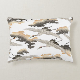 Japanese style crane: elegant design. accent pillow