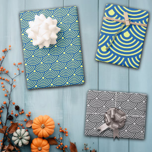 Japanese Style Fish Scales Pattern Wrapping Paper Sheets