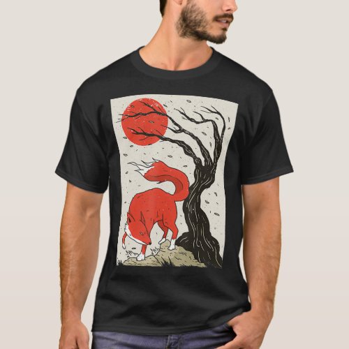 Japanese Style Fo Sun a Japanesestyle animal lover T_Shirt