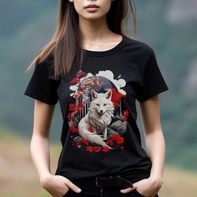 Japanese Style Kitsune Fox T-Shirt (Japanese Style Kitsune Fox Tshirt)