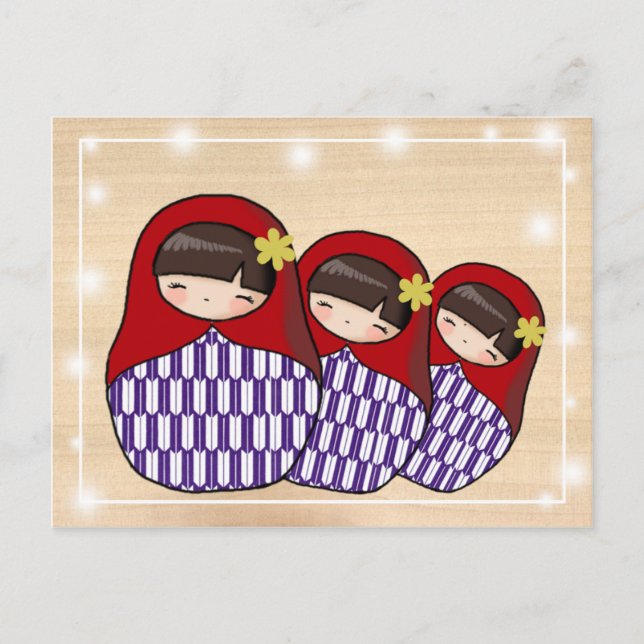 Japanese Style Matryoshka Postcard (Front)