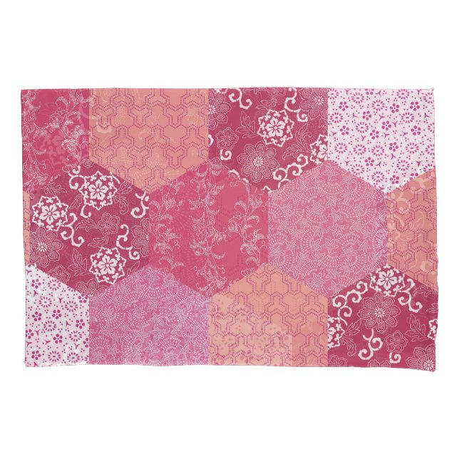 Japanese Style Patchwork Pattern Design Pillow Case (Front)