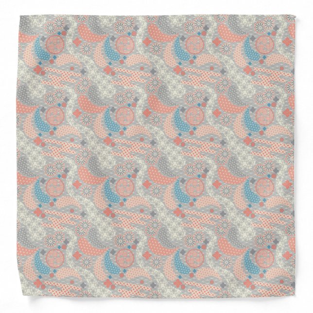 Japanese style pattern. Illustration. Bandana (Front)