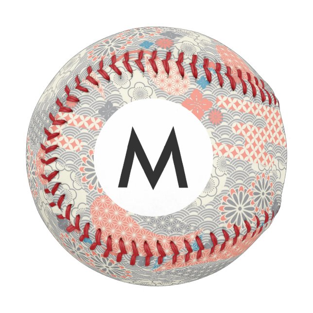 Japanese style pattern. Illustration. Baseball (Front Left)