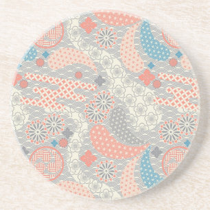 Japanese style pattern. Illustration. Drink Coaster
