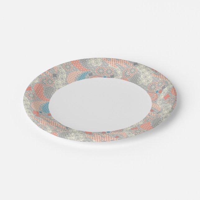 Japanese style pattern. Illustration. Paper Plates (Angled)