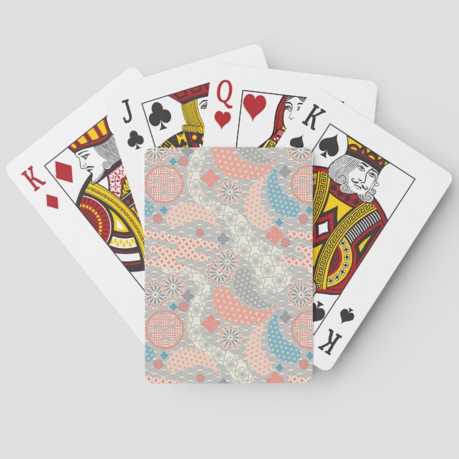 Japanese style pattern. Illustration. Poker Cards (Back)