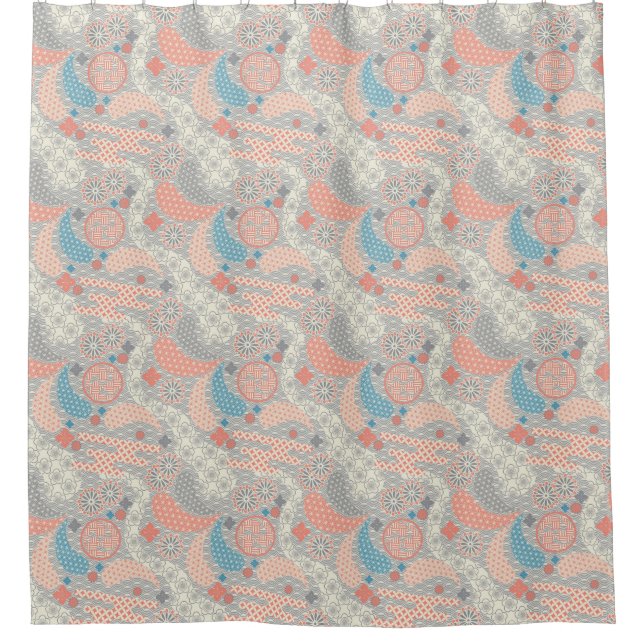Japanese style pattern. Illustration. Shower Curtain (Front)